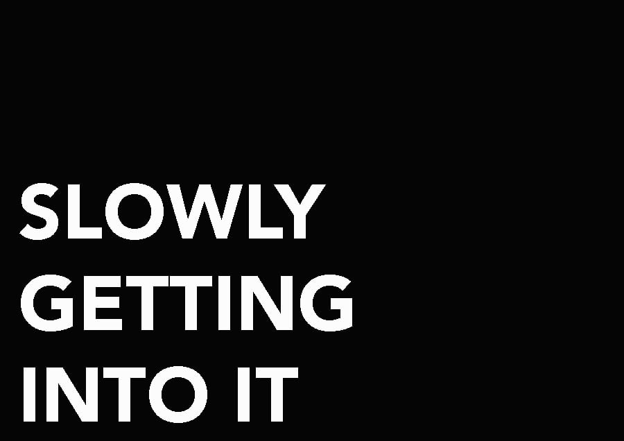 SLOWLY GETTING INTO IT